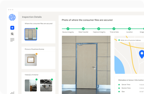 An Inspection request form from the Truepic Vision dashboard.